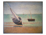 Boote Bei Ebbe Am Strand Von Grandcamp, 1885 Giclee Print by Georges Seurat