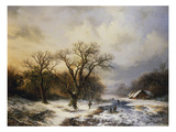 Winterlandschaft Mit Eislaeufern Und Reisigsammlern, 1849 Giclee Print by Barend Cornelis Koekkoek