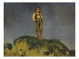 Hirtenbub Auf Einem Grashuegel Giclee-vedos tekijänä Franz Seraph von Lenbach