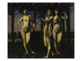Triptych: the Hesperides, 1884/1985. Central Panel: the Three Women Giclee Print by Hans Marées