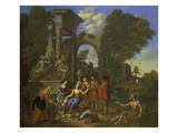 Gemuesemarkt Vor Einer Ruine Giclee Print by Johann Philipp Spalthov