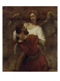 Jacob Wrestling with the Angel, about 1659/60 Giclee Print by  Rembrandt van Rijn