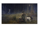 Vision of St. Hubert, 1892 Gicléedruk van Wilhelm Carl Räuber Vision of St. Hubert, 1892 Gicléedruk van Wilhelm Carl Räuber