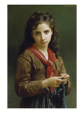 Young Girl Knitting, 1874 Giclée-Druck von William Adolphe Bouguereau
