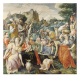 The Israelites Collecting Manna Giclée-Druck von Maarten de Vos