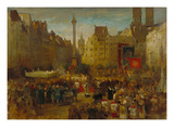 Feast of Corpus Christi Procession at the Marienplatz in Munich, 1884 Giclee Print by Ludwig von Hagn