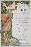 Moet and Chandon Menu, 1899 Giclee Print by Alphons Mucha