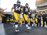 Pittsburgh Steelers - Sept 16, 2012: Doug Legursky, Mike Adams Photographic Print by Don Wright