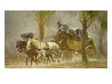 Postkutsche Im Regen, 1923 Giclee Print by Ludwig Koch