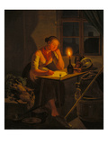 Junge Magd Beim Briefschreiben Bei Kerzenschein, 1838 Giclee Print by Moritz Muller