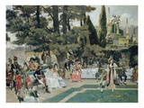 Reception of Napoleon I. on Isola Bella in the 5th Year of Being in Power Giclee Print by Francois Flameng