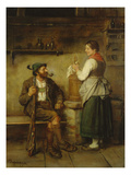 Huntsman and Maid Having a Chat in the Kitchen. after 1850 Giclée-Druck von Franz Von Defregger