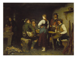 Poachers in a Mountain Cabin, 1876 Giclée-Druck von Franz Von Defregger