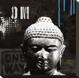 Urban Buddha I Stretched Canvas Print by Linda Woods