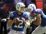 Indianapolis Colts - Sept 16, 2012: Andrew Luck Photographic Print by Michael Conroy