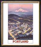 Poster of Mt. Hood over Portland, Oregon Prints