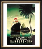 Hamburg to Rio de Janeiro on the Cap Arcona Steamship Prints
