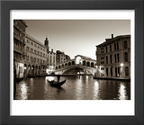 Gondola by the Rialto Bridge, Grand Canal, Venice, Italy Posters by Alan Copson
