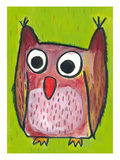 Gruene Eule Giclee Print by Meike Toepperwien