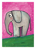 Rosa Elefant Giclee Print by Meike Toepperwien
