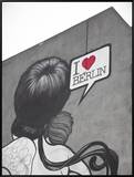I Love Berlin' Mural on Building, Berlin, Germany Framed Canvas Print by Jon Arnold