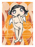 Nackter Engel Orange Giclee Print by Meike Toepperwien
