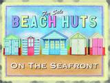 Beach huts Tin Sign