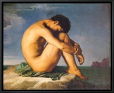 Young Male Nude, 1855 Framed Canvas Print by Hippolyte Flandrin