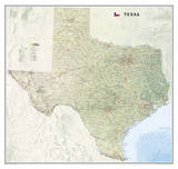 National Geographic - Texas Map Laminated Poster Prints by National Geographic