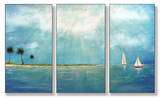 Azure Breeze Triptych Art Wood Sign