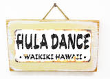 Hula Waikiki Rusted Wood Sign