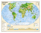 National Geographic - Kids Physical World Education Map (Grades 4-12) Giant Poster Poster par National Geographic
