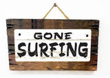 Gone Surfing Vintage Wood Sign