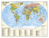 National Geographic - Kids Political World Education Map (Grades 4-12) Giant Poster Plakat af National Geographic