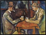 The Card Players, 1890-92 Framed Canvas Print by Paul Cézanne
