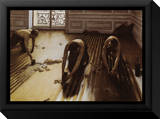 The Floor Scrapers Framed Canvas Print by Gustave Caillebotte