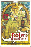 Fox Land Jamaica Rum Posters by Alphonse Mucha