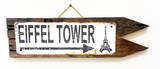 Eiffel Tower Rusted Wood Sign