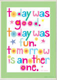 Today Was Good Green Words Rectangle Wood Sign