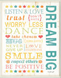 Dream Big Kids Typography Rules Rectangle Wood Sign