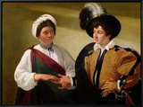 The Fortune Teller, circa 1596-97 Framed Canvas Print by Caravaggio 