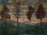 Four Trees, 1917 Julisteet tekijänä Egon Schiele Four Trees, 1917 Julisteet tekijänä Egon Schiele