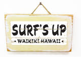 Surf's Up Waikiki Vintage Wood Sign
