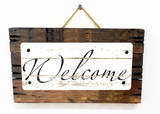 Welcome Vintage Wood Sign