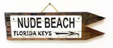 Nude Beach Florida Keys Vintage Wood Sign