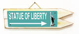 Statue of Liberty Teal Wood Sign