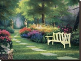 Garden Bench Stretched Canvas Print by Egidio Antonaccio