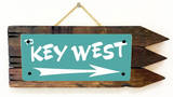 Key West Teal Wood Sign