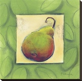 Yellow Pear Blushing Stretched Canvas Print by Dona Turner