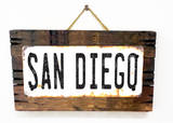 San Diego Rusted Wood Sign